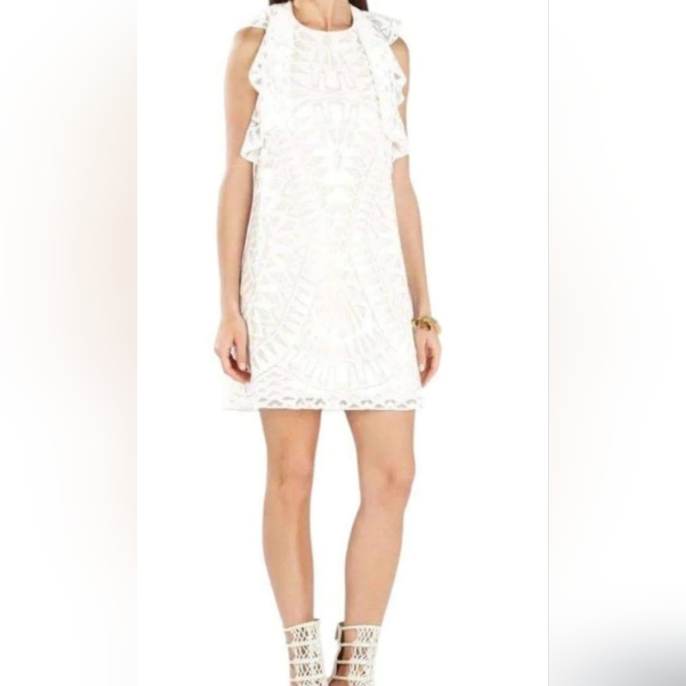 BCBG Jenni Ruffle racer back dress